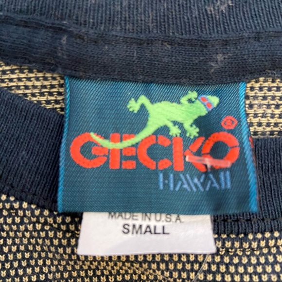 Vtg Gecko Hawaii Kids Embroidered Logo T-Shirt Small - Picture 7 of 7